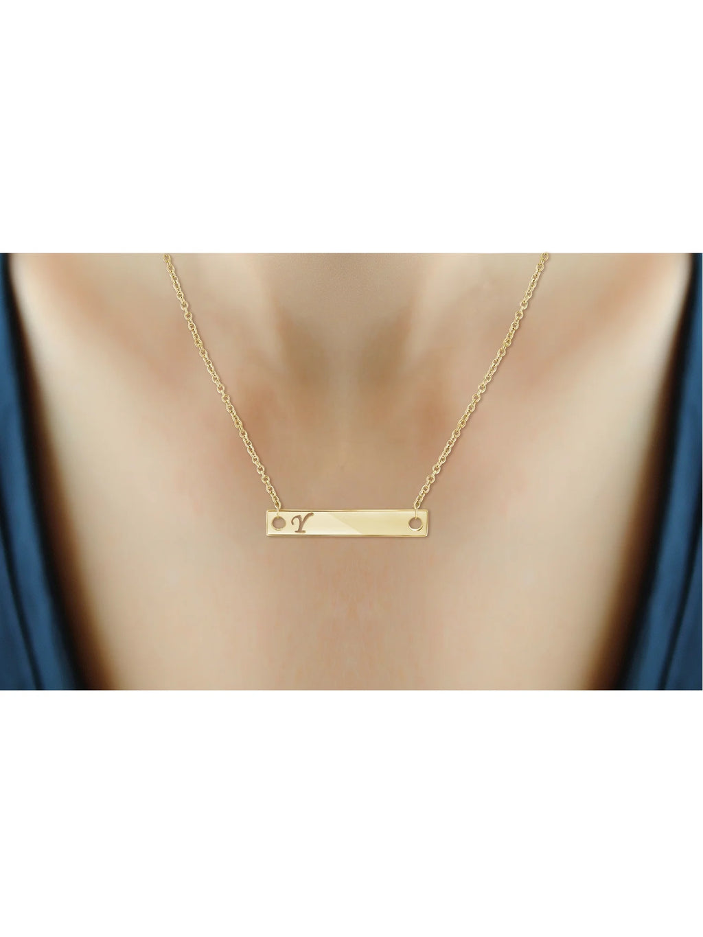 14K Gold Over Silver Bar Necklace F941