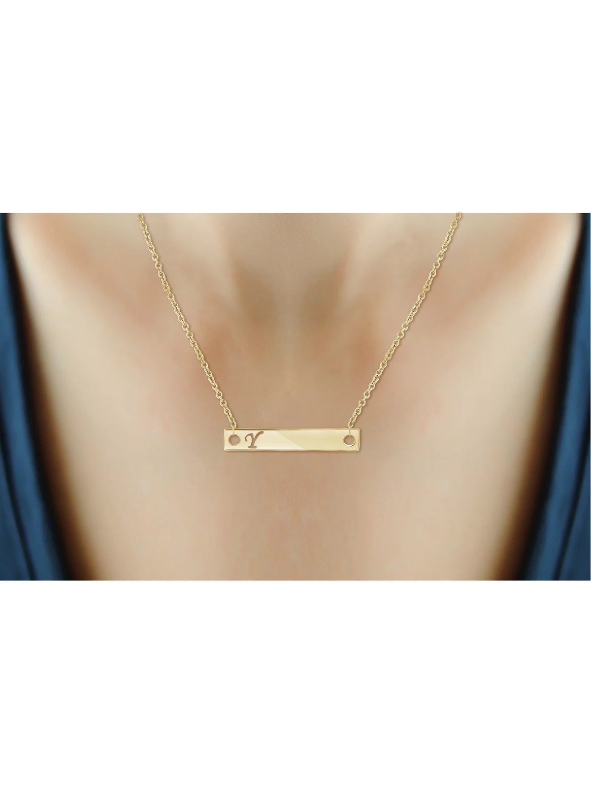 14K Gold Over Silver Bar Necklace F941