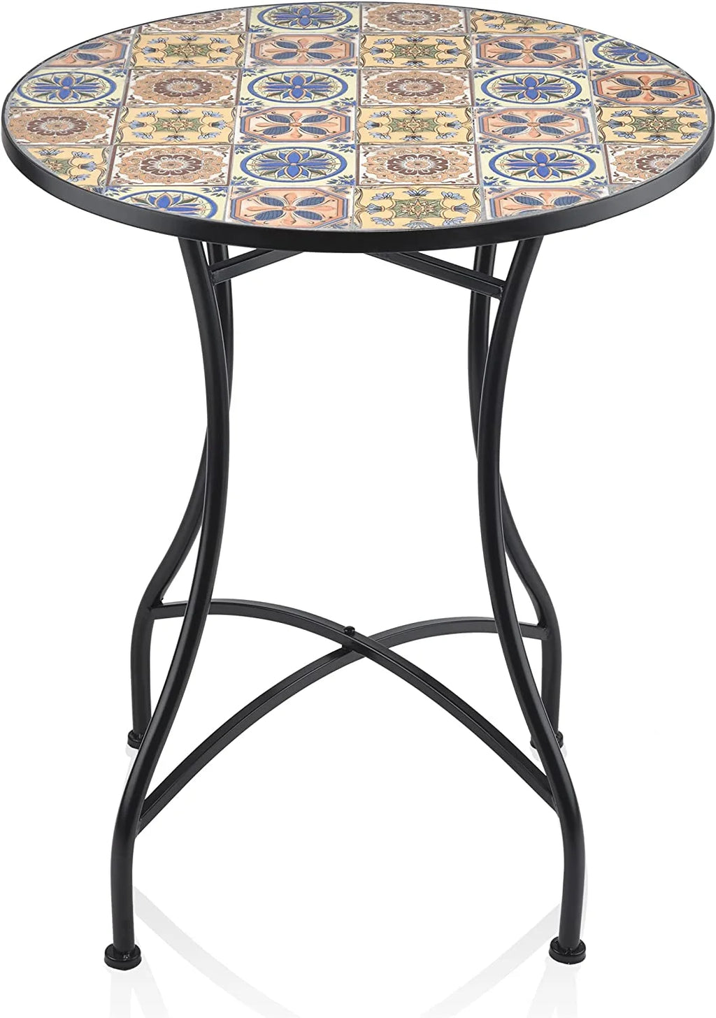 Multicolor Mediterranean Tile Design Table Chairs Patio Seating Z941
