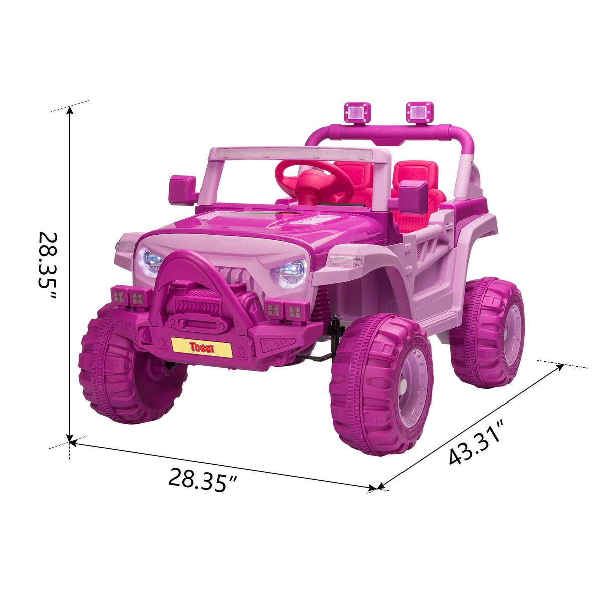12V Remote Control Electric Ride on Truck Car Pink Q3281