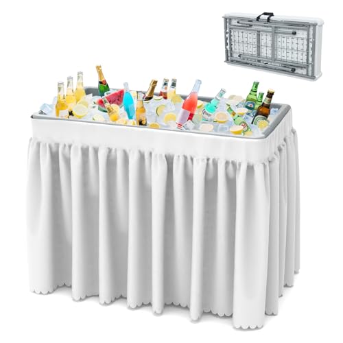 Folding Plastic Cooler Table with Drain Hose E361