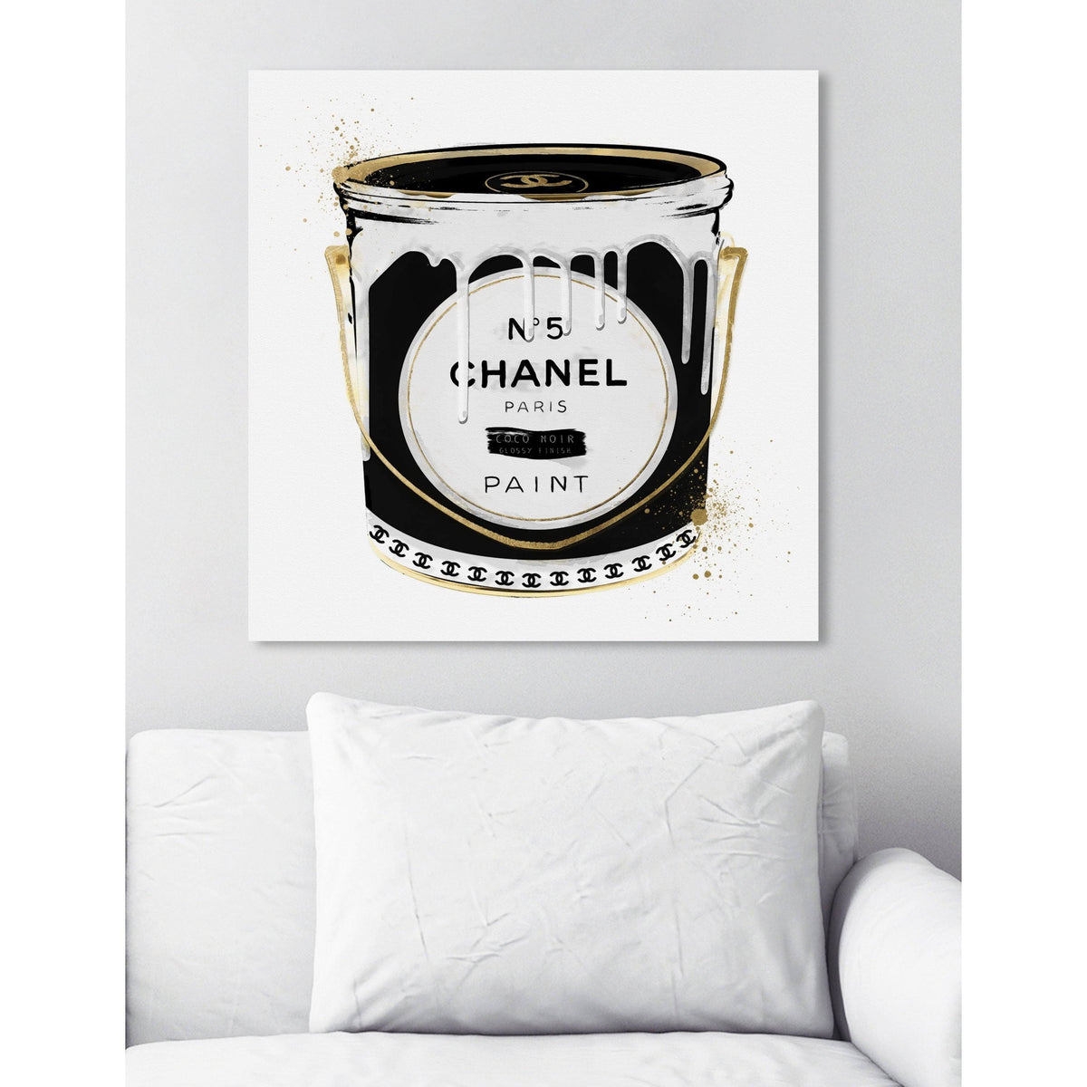 Black Fashion Paint Noir Glam Canvas Q5029