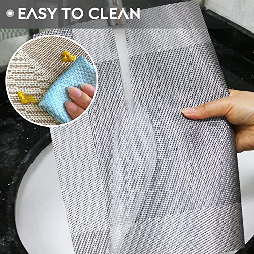 Placemats Set of 6 Heat Resistant Woven PVC Placemats V7088