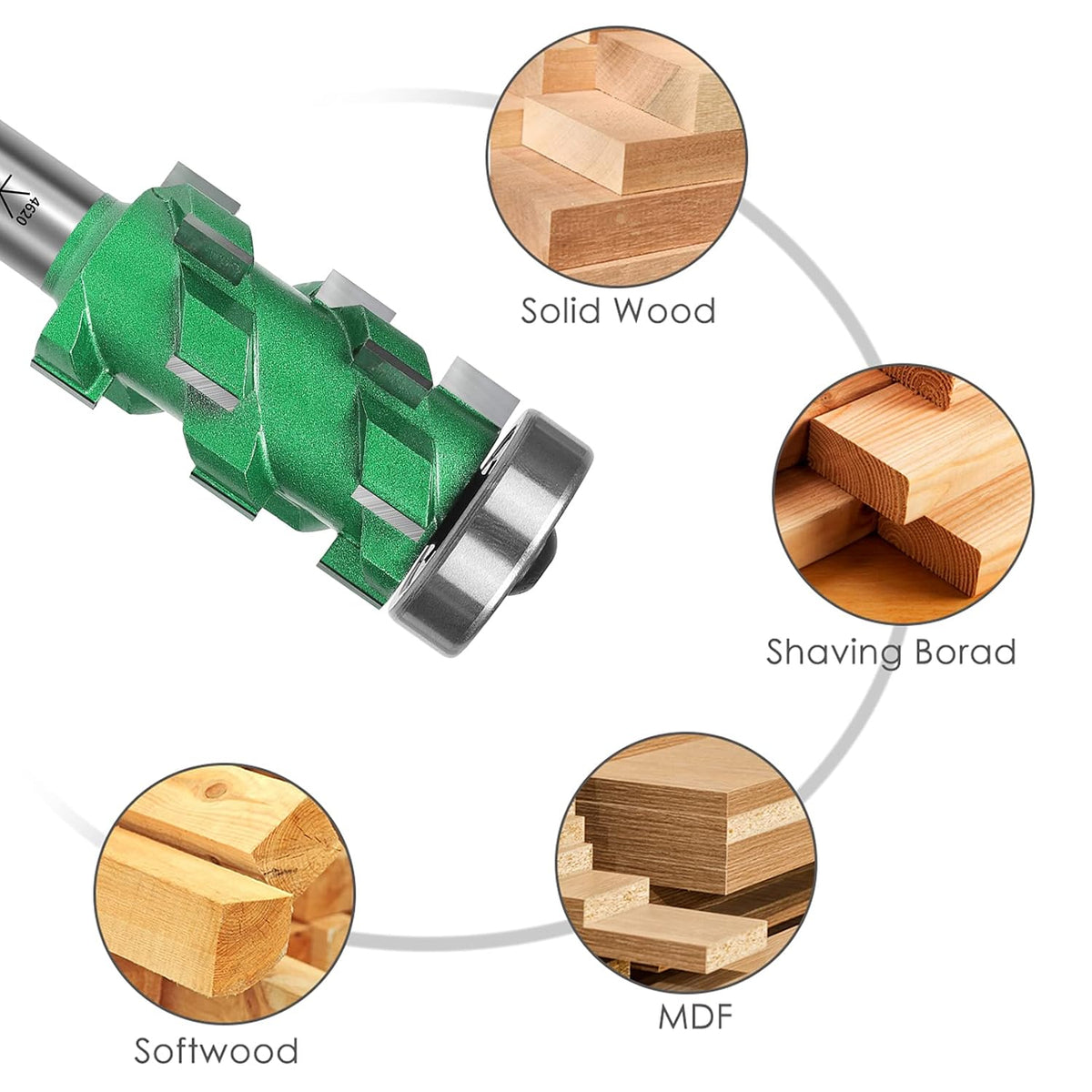Flush Trim Router Bit 16 Flutes 1/2" Shank 2" Cut Length Pack of 2 D519126