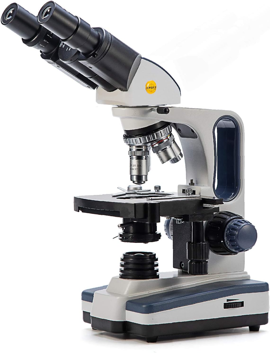 40X-2500X Binocular Compound Microscope with Wide-Field 10X and 25X Eyepieces X628209
