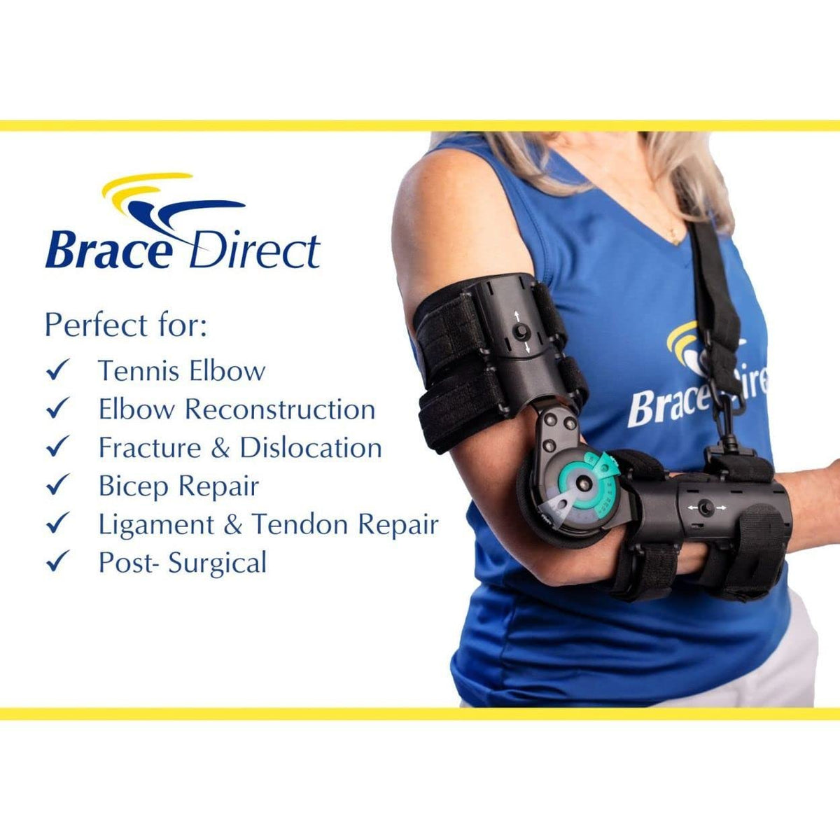 Adjustable Hinged Elbow Brace with Shoulder Sling Pack of 2 R4658