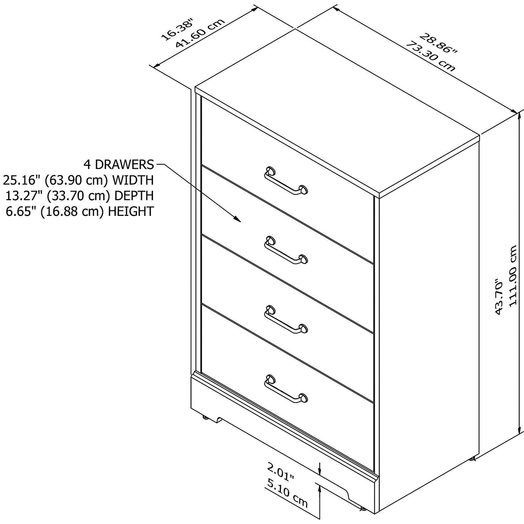 White Suede Oak Barnwood Chest of Drawers M1687