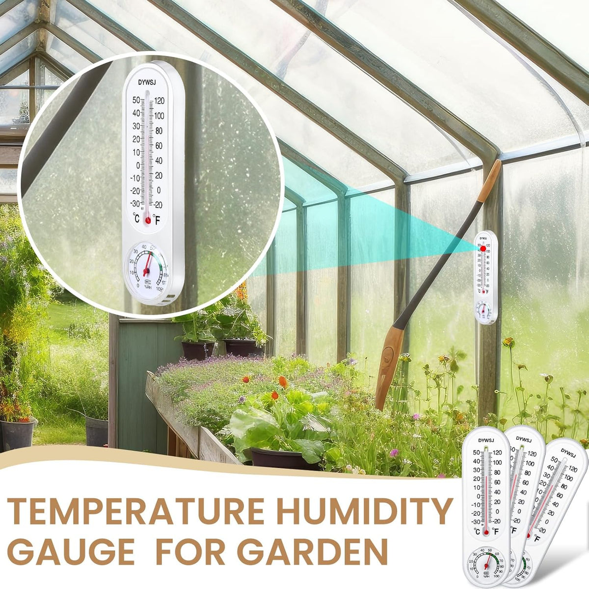 20 Pcs Thermometer Hygrometer Temperature Humidity Meter with Celsius/Fahrenheit M178572