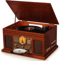 Mahogany Bluetooth Record Player Turntable with Speakers I91111