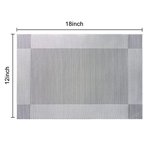 Placemats Set of 6 Heat Resistant Woven PVC Placemats V7088
