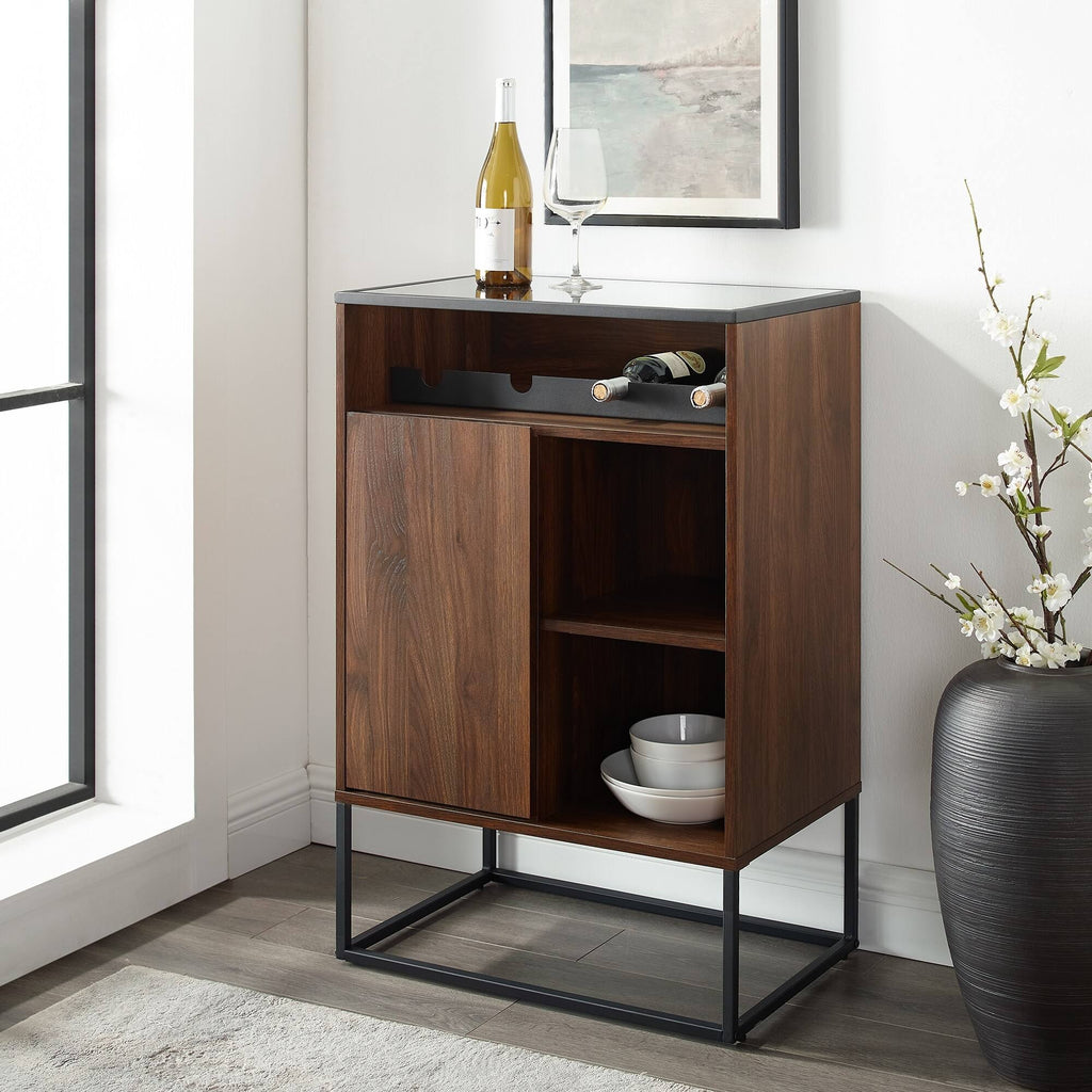 Glass Top 1-Door Bar Cabinet D48819