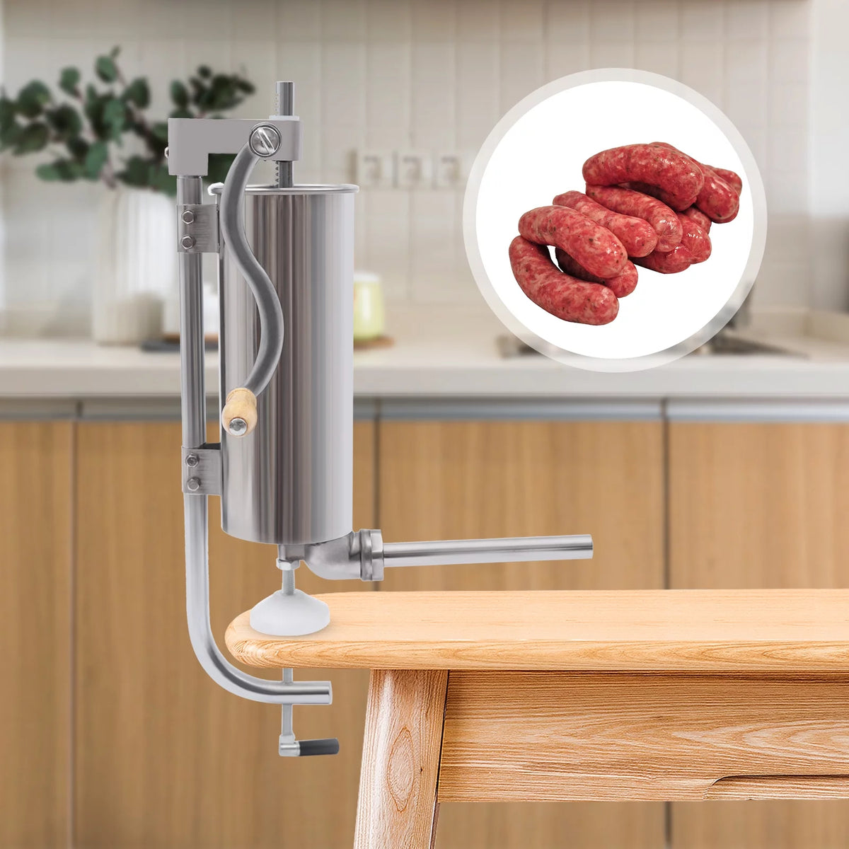 6LBS/3L Stainless Steel Vertical Sausage Stuffer D64371