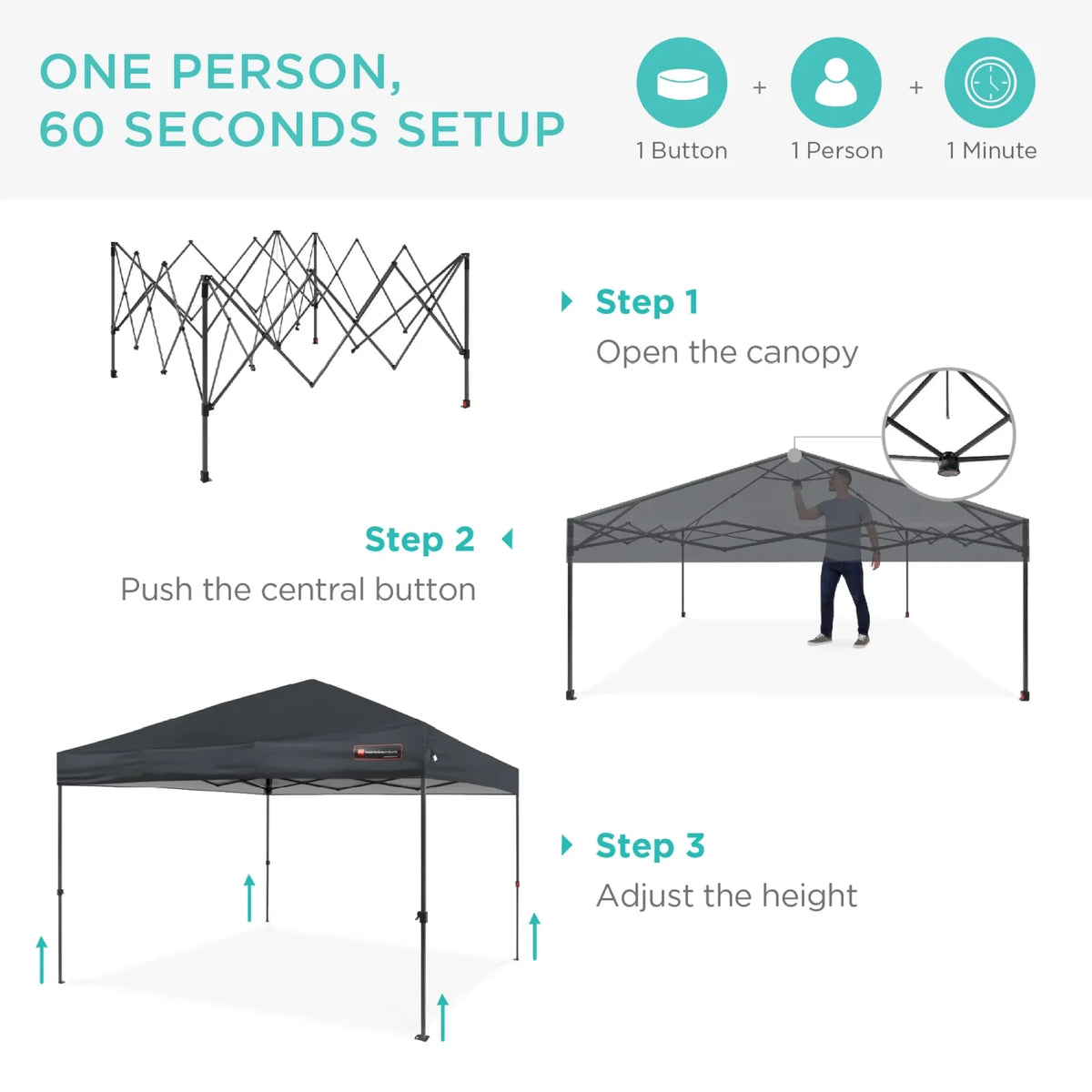 10x10ft Pop Up Canopy with Wheeled Case U200