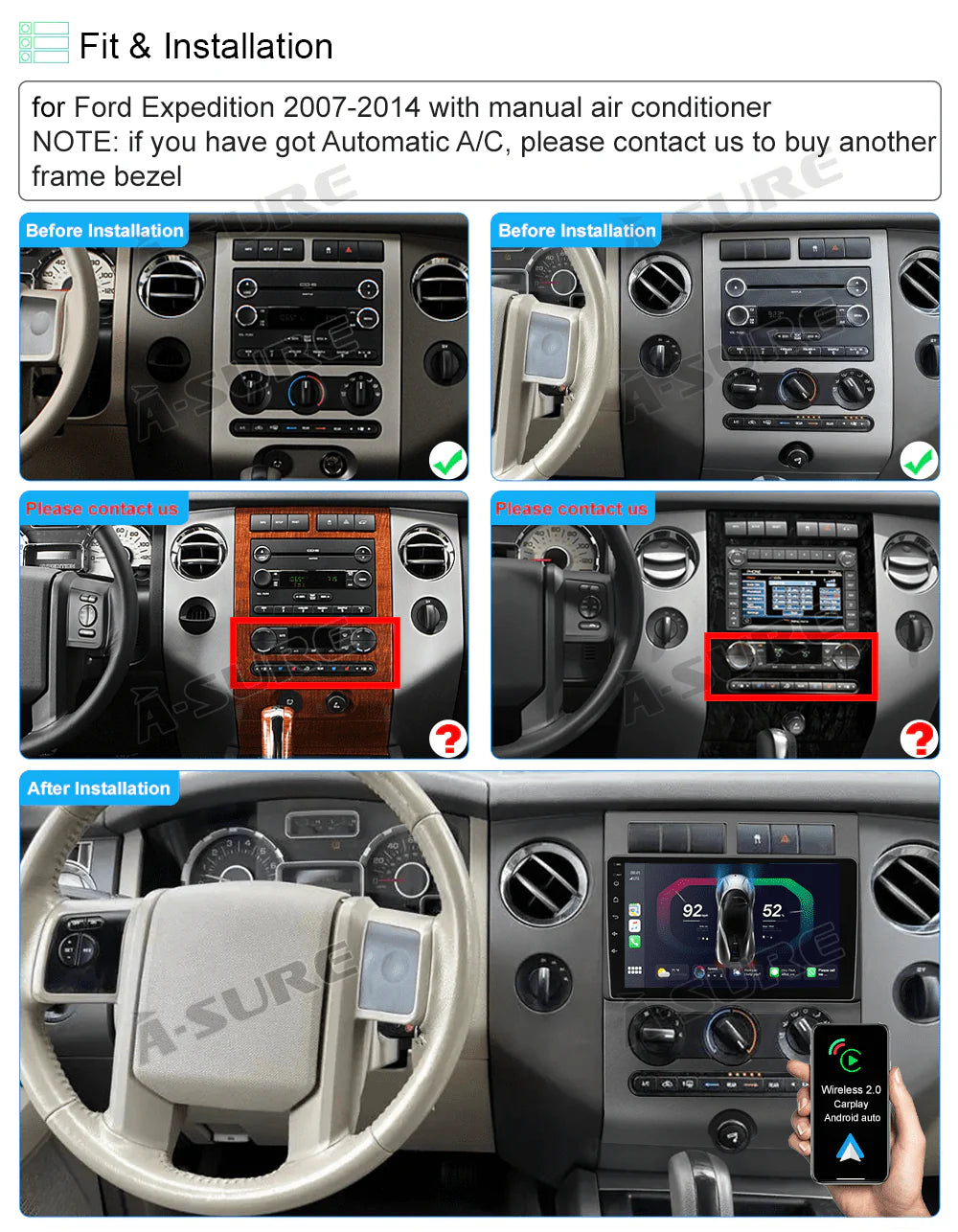 Android 13 Car Stereo with Wireless CarPlay GPS X429