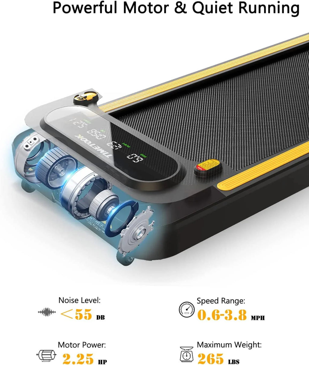 Under Desk Treadmill 2.25HP 265lb Weight Capacity Portable Walking Pad V392611
