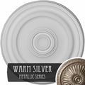 Traditional Ceiling Medallion Hand-Painted Warm Silver Q2111
