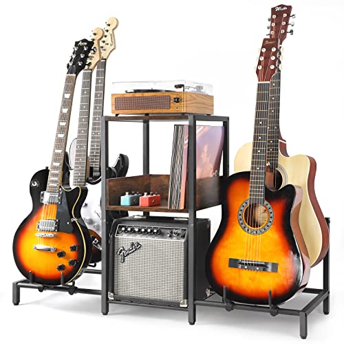 4-Tier Adjustable Guitar Stand with Shelf F843