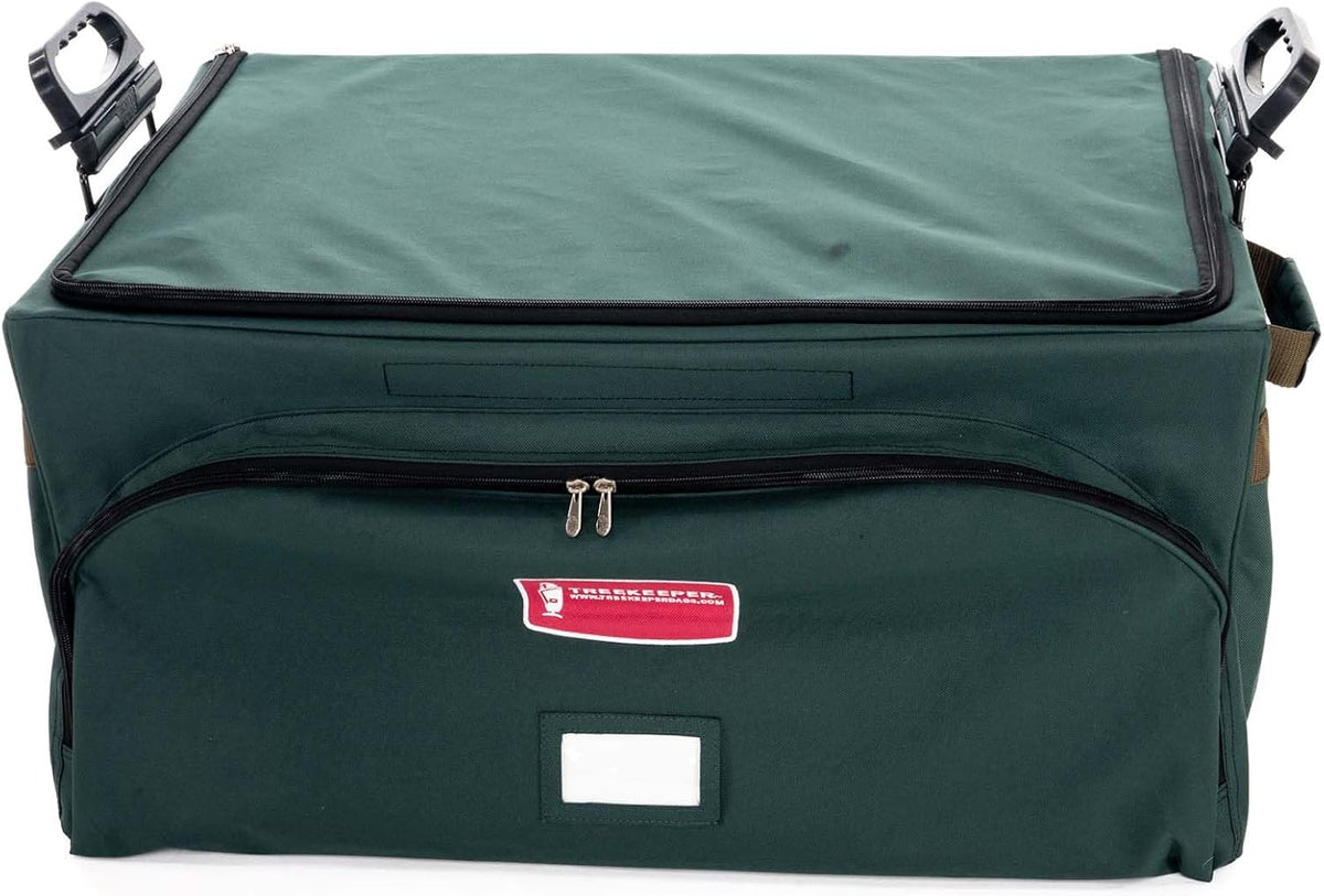 Green Christmas Ornament Storage Box with Dividers, Holds 72 Ornaments up to 4 Inches D73561