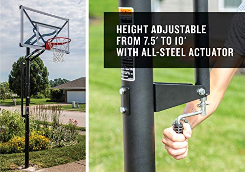 54" and 60" In-Ground Basketball Hoops with Adjustable-Height Basketball Goal Backboard X920