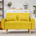 Dark Grey Linen Loveseat Sofa with 2 Pillows F8886