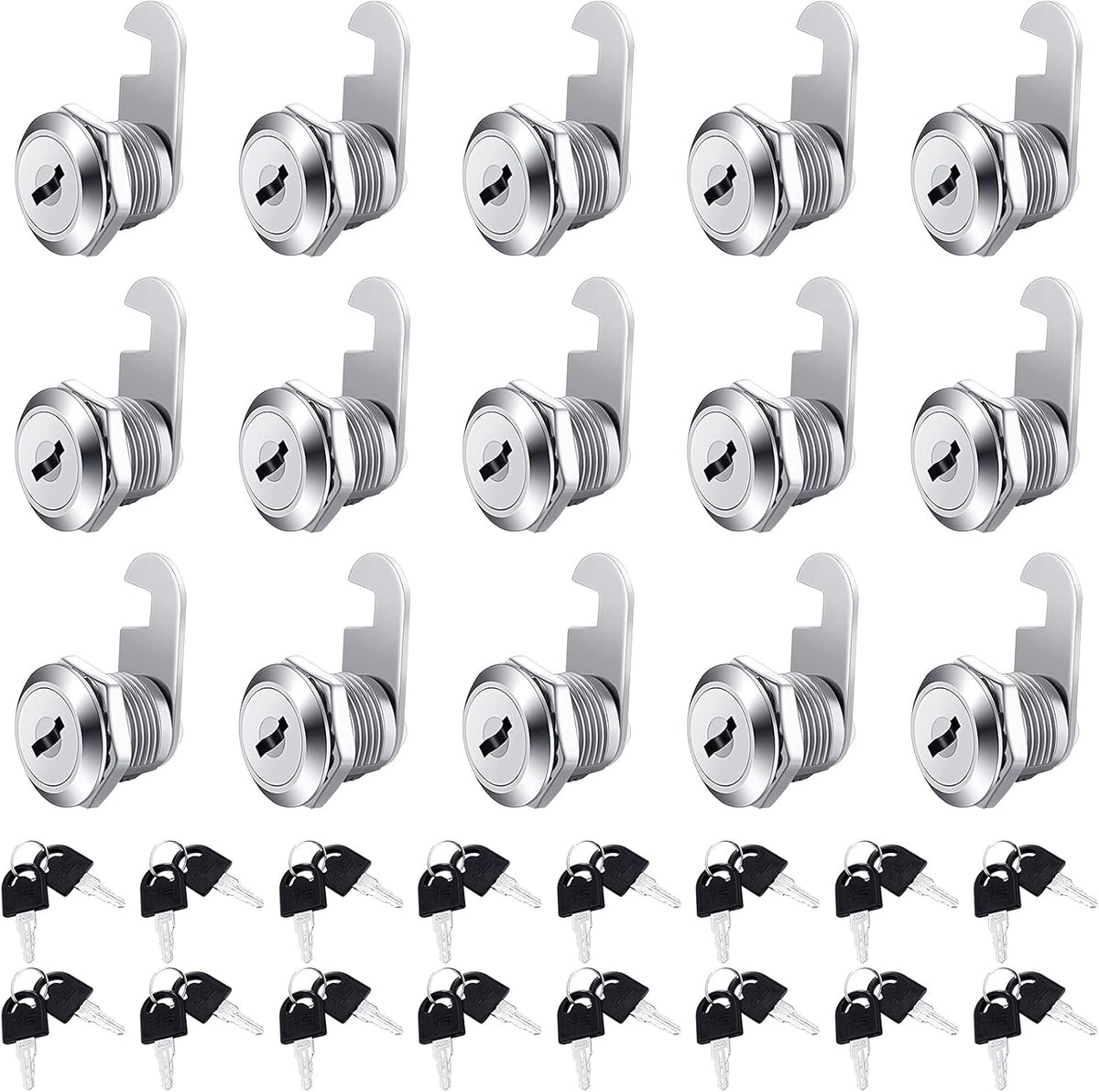 16 Pieces Keyed Alike Zinc Alloy Cam Lock with 32 Keys D637