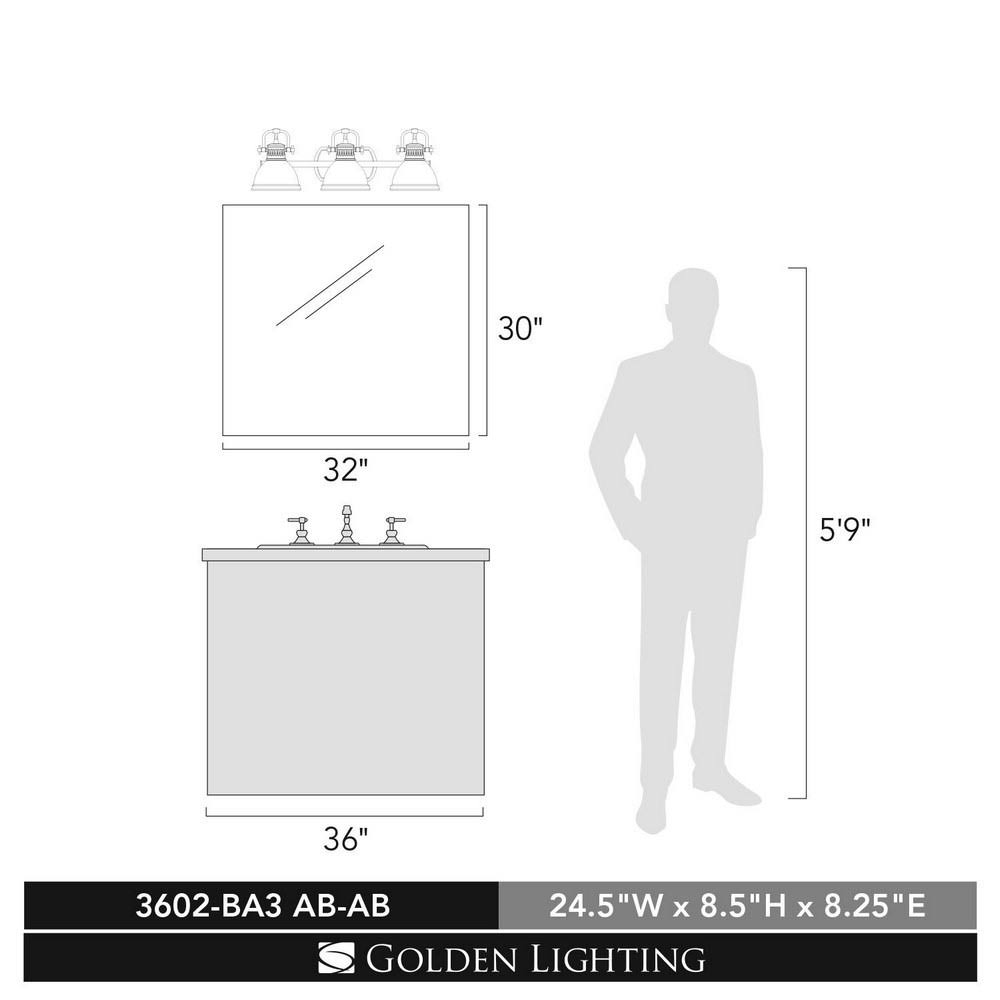 3 Light Bath Vanity in Matte Black G206055