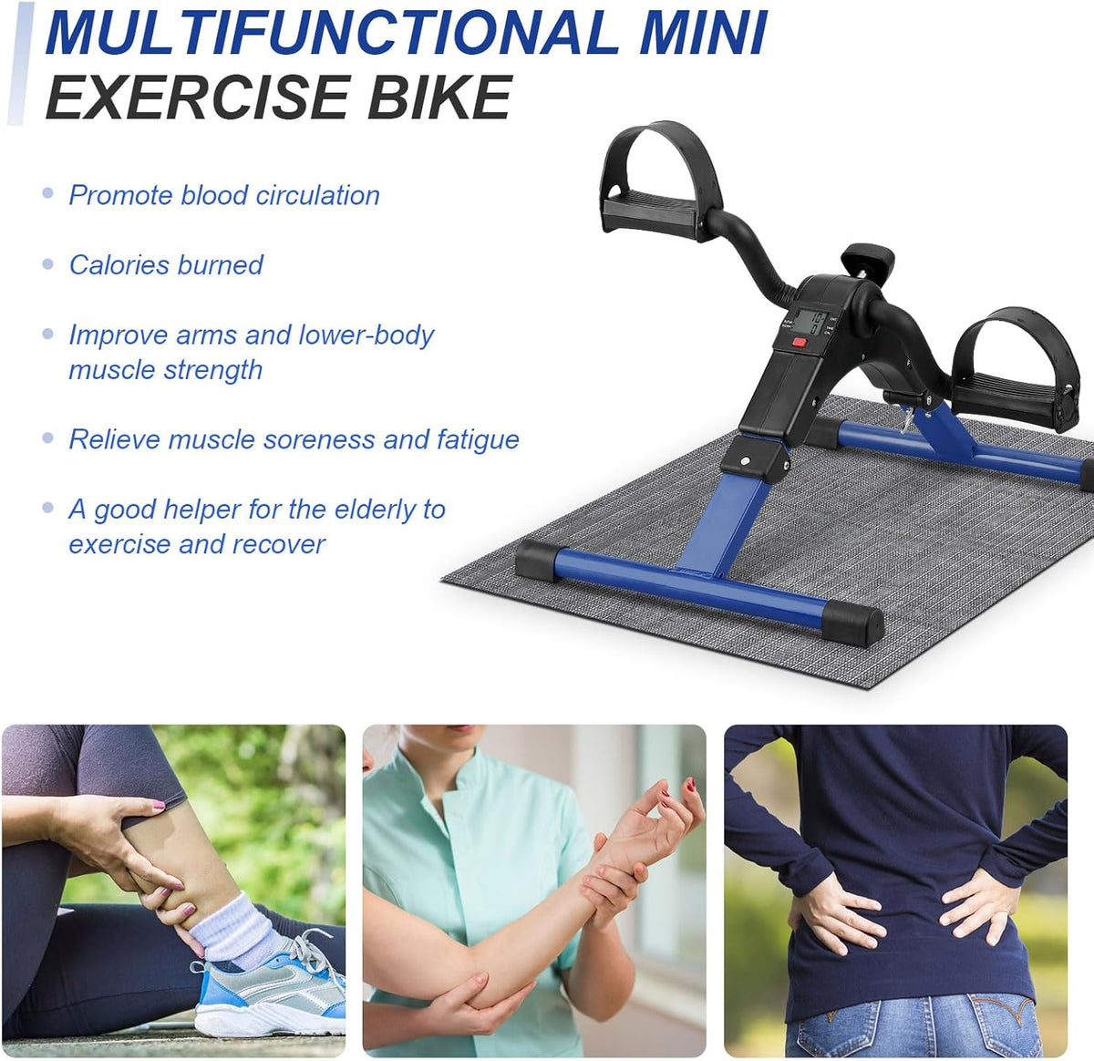 Folding Pedal Exerciser Under Desk Bike I540