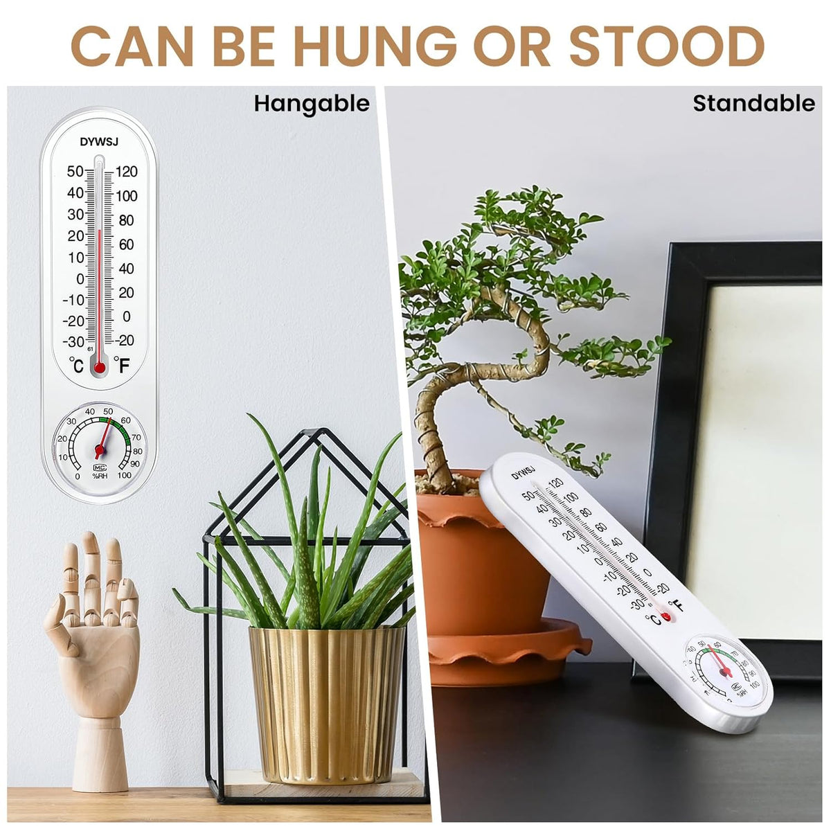 20 Pcs Thermometer Hygrometer Temperature Humidity Meter with Celsius/Fahrenheit M178572