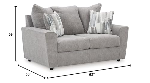 Gray Casual Loveseat with Flared Arms O7468