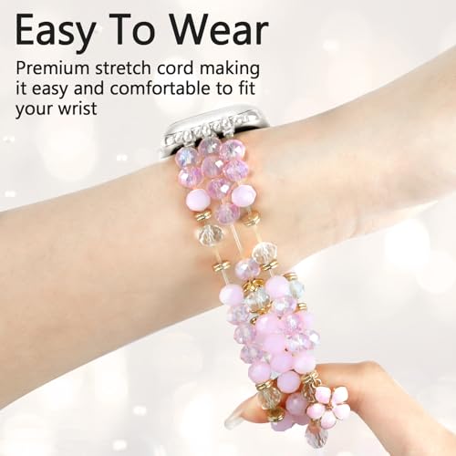 Bracelet Beaded Bands Elastic Stretch Crystal Strap H4636