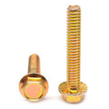 3/8-16 x 5/8 Grade 5 Hex Flange Screw Medium Carbon Steel Yellow Zinc Plated Z774945