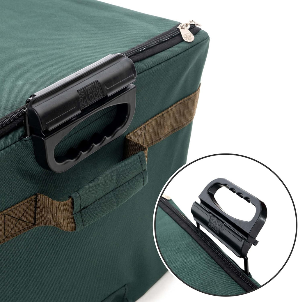 Green Christmas Ornament Storage Box with Dividers, Holds 72 Ornaments up to 4 Inches D73561