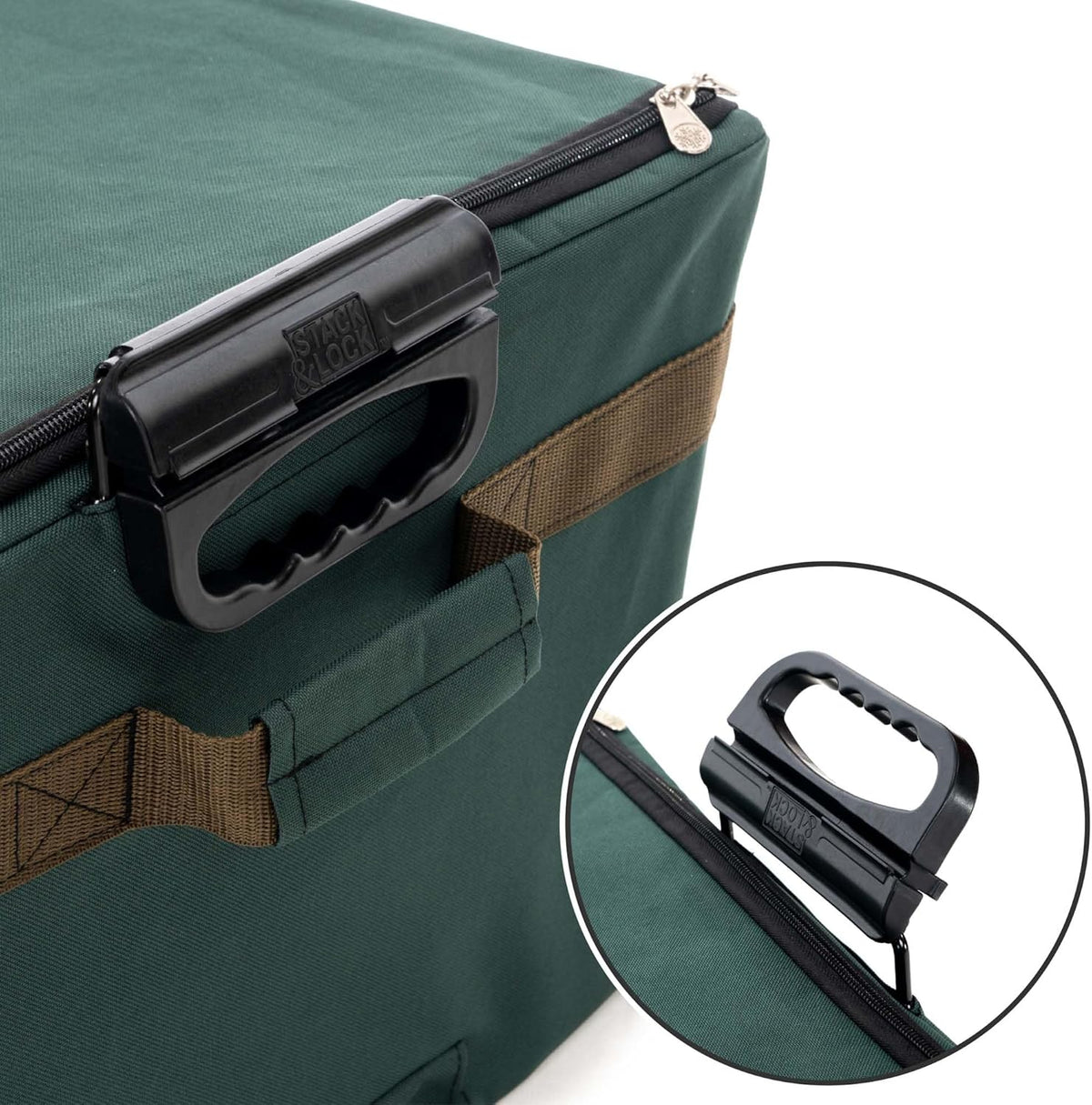 Green Christmas Ornament Storage Box with Dividers, Holds 72 Ornaments up to 4 Inches D73561