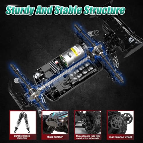1/14 RC Cars Fast 60 KPH 4WD All Terrain RC Truck with 60 Mins Runtime U455429