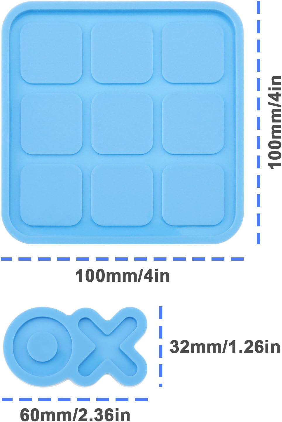 5Pcs Blue Silicone Moulds for Board Game A5172