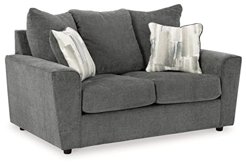 Gray Casual Loveseat with Flared Arms O7468