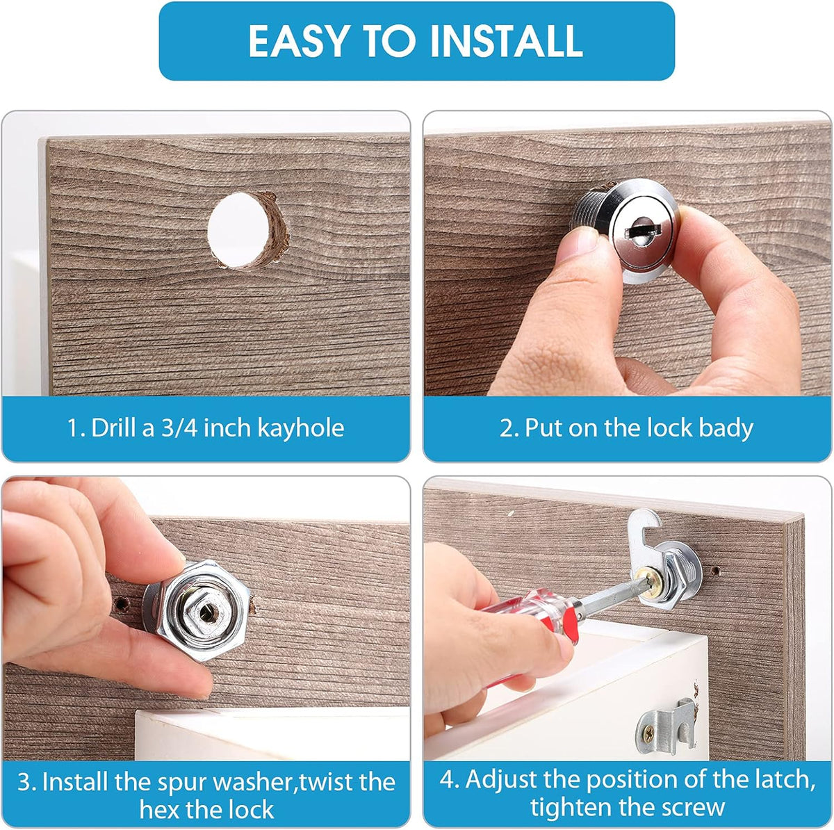 16 Pieces Keyed Alike Zinc Alloy Cam Lock with 32 Keys D637