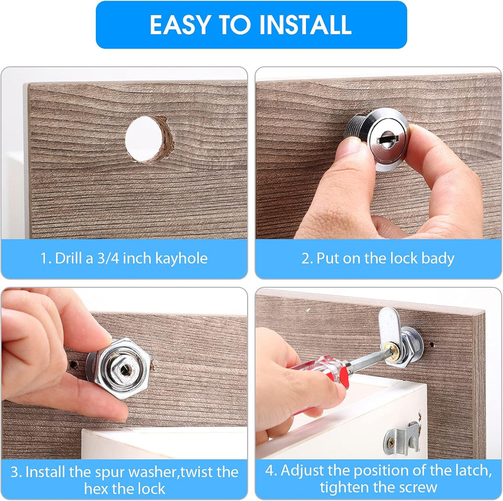 16 Pieces Keyed Alike Zinc Alloy Cam Lock with 32 Keys D637