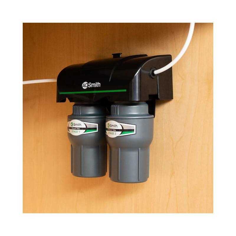 2-Stage Carbon Block Under Sink Water Filtration System with Brushed Nickel Faucet V649
