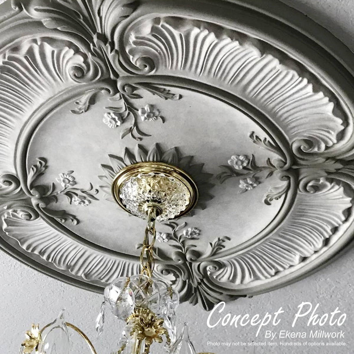 Traditional Ceiling Medallion Hand-Painted Warm Silver Q2111