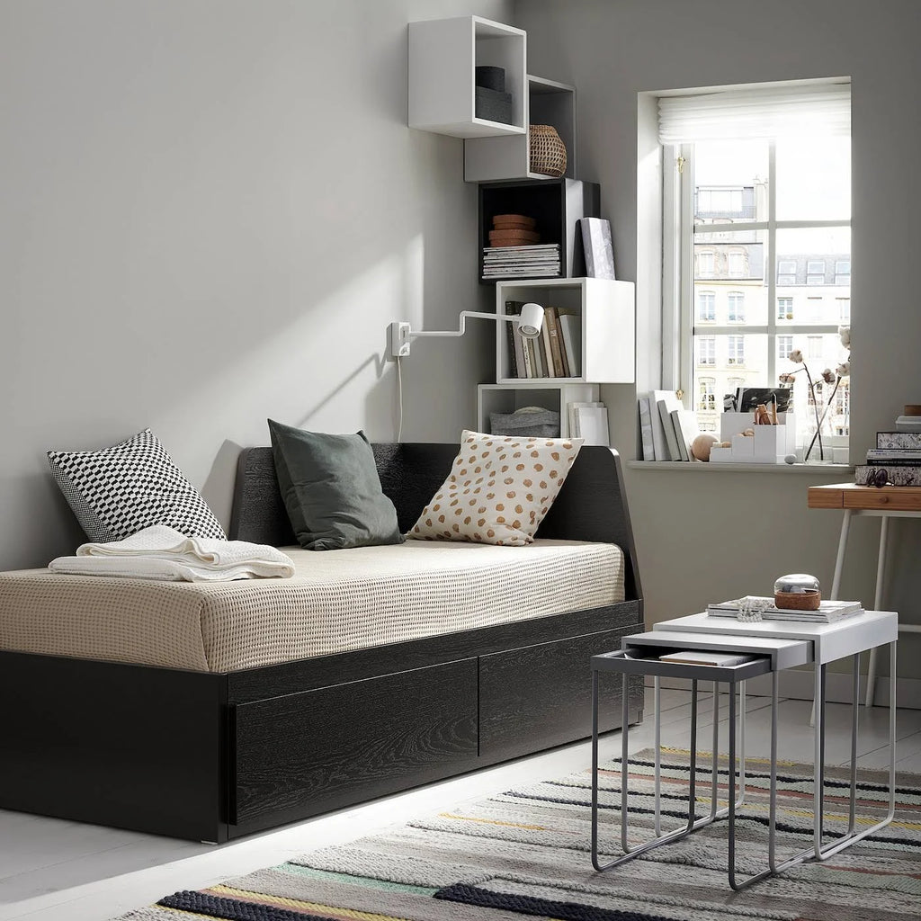 Black Twin Daybed Frame with 2 Drawers X4336