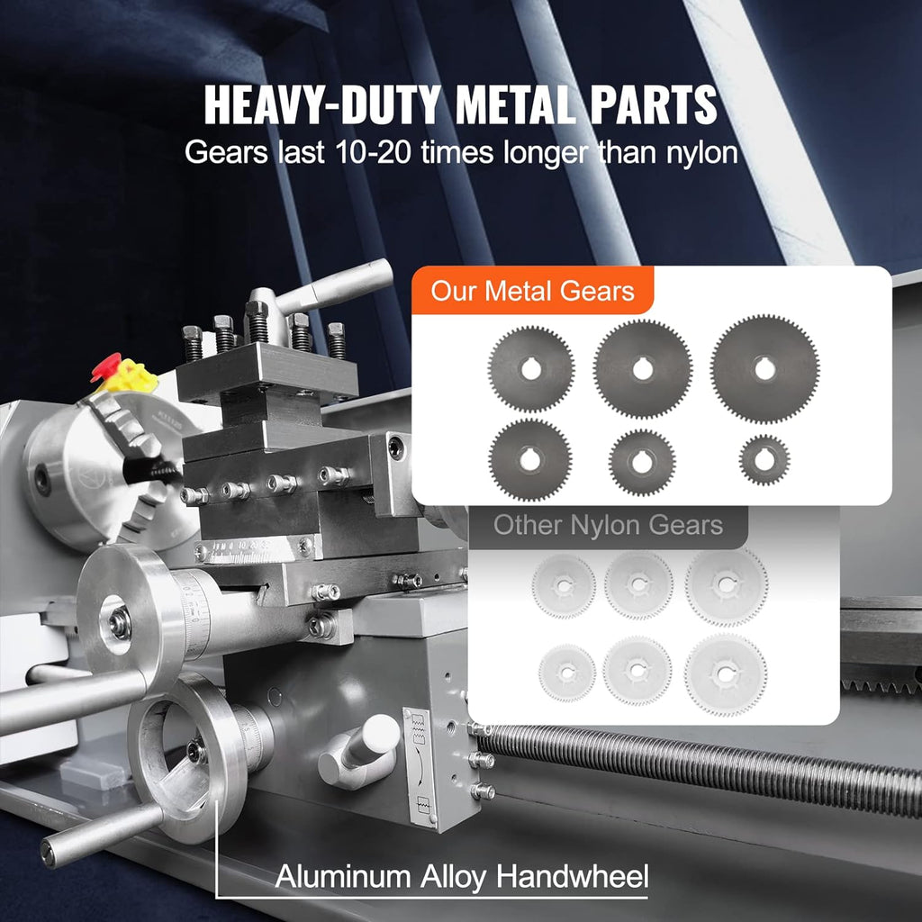 8.3'' x 29.5'' Benchtop Metal Lathe with Tool Box R505050