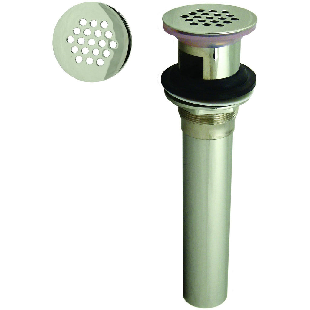 Polished Nickel Lavatory Drain with Overflow Holes H36364