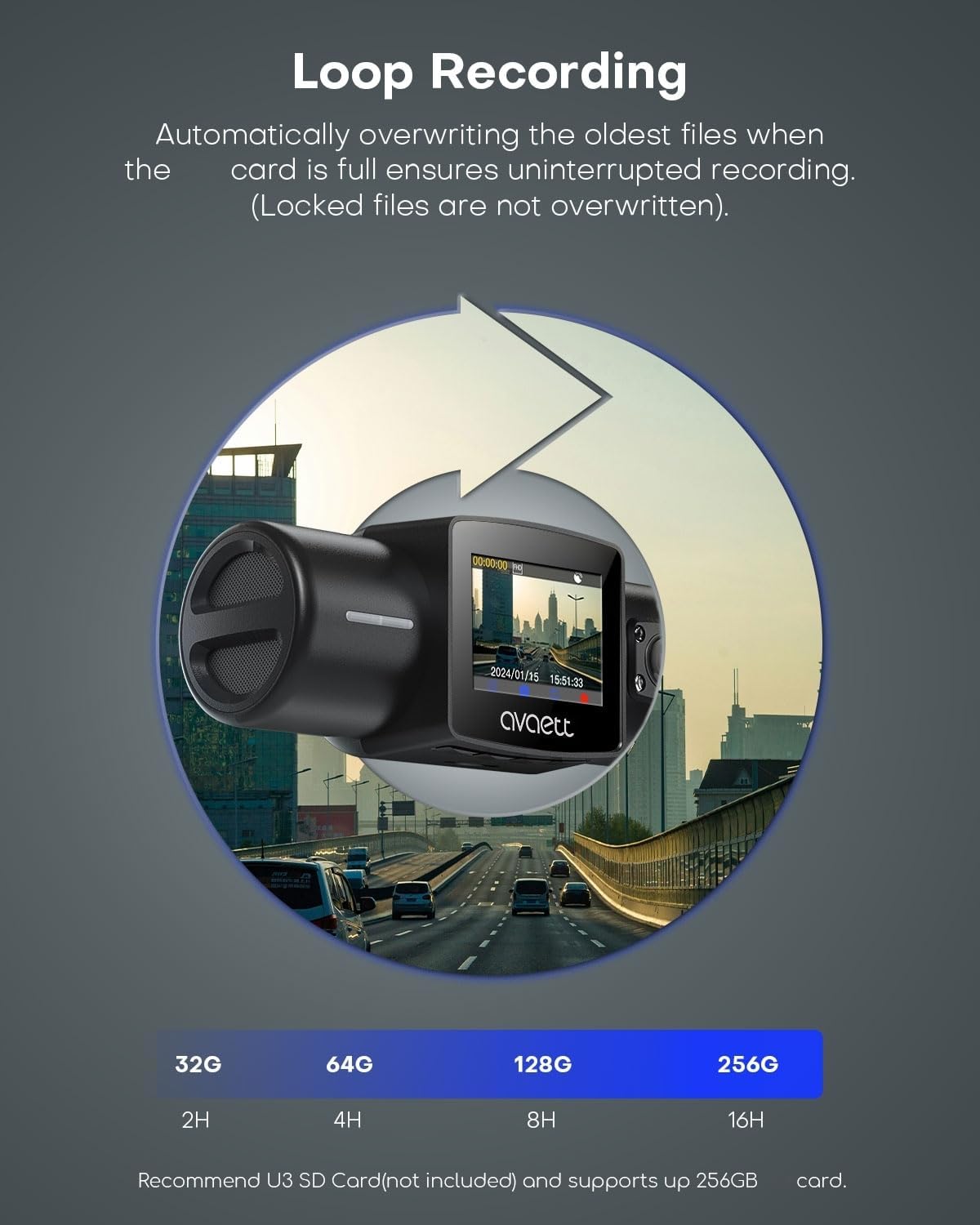 Dual 2.5K Dash Cam with Infrared Night Vision D848