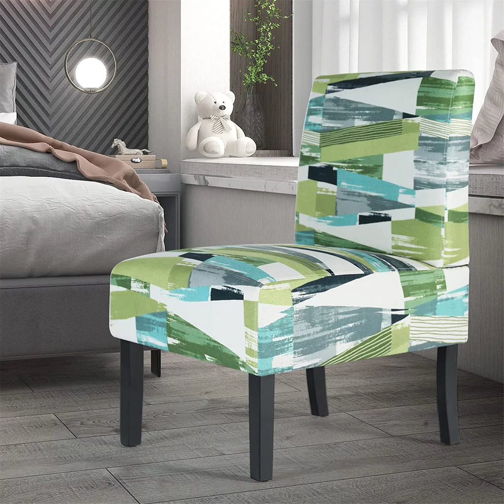 Green Fabric Armless Accent Chair U5122