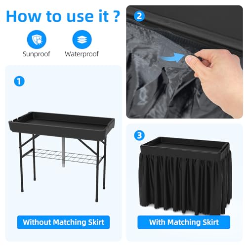 Folding Plastic Cooler Table with Drain Hose E361