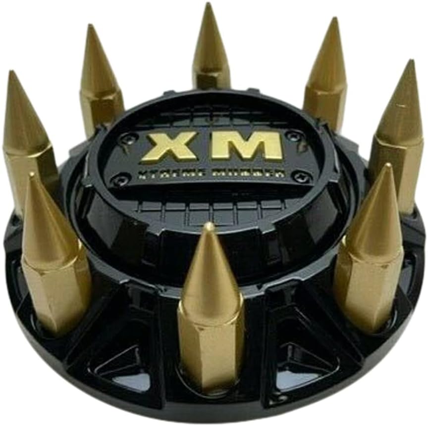 Gloss Black Gold Spikes Wheel Center Cap Pack of 2 P40251