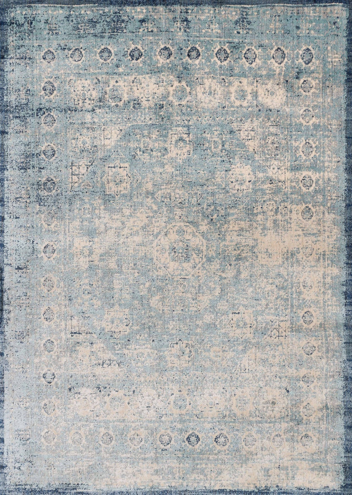 Lt. Blue Ivory Rug Q928