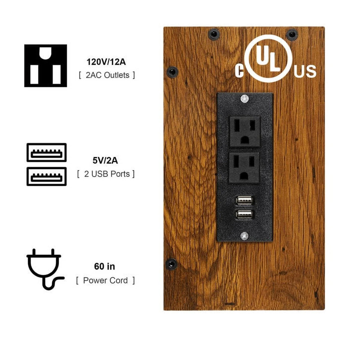 Brown Storage Table with Outlet T59359