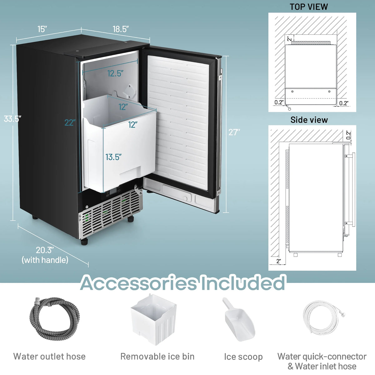 Built-in Ice Maker 80lbs/Day E69987
